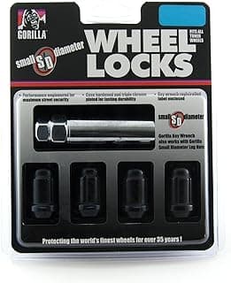 Gorilla Automotive 21631BC Black Chrome Small Diameter Wheel Locks (12mm X 1.50 Thread Size)