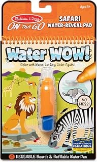 Melissa & Doug On the Go Water Wow! Reusable Water-Reveal Activity Pad - Safari | Water Reveal Pads, Water Wow Books, Stocking Stuffers, Arts And Crafts Toys For Kids Ages 3+