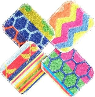 World's Best Flat Pot Scrubbers. Dishwasher Safe. Assorted Colors (4)
