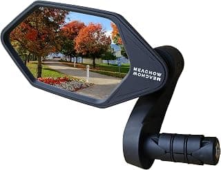 MEACHOW 2022 New Bar End Bike Mirror, Crystal UHD Automotive Grade Glass Lens E-Bike Mirrors, Scratch Resistant, Safe Rearview Mirrors, (Silver Left Side) ME-022LS