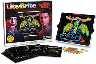 Basic Fun Lite-Brite Stranger Things Special Edition Best of 4 Seasons - Includes High Definition Grid, 12 HD Templates, 650 Colorful Mini Pegs, Fans 14+, Multicolor