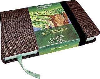 tumuarta Watercolor Journal, 3.5x5.5”, 140 LB, 300 GSM, Cotton Paper, Cold Press, 24 Sheets, 48 Pages, Watercolor Paper Sketch Books for Use As Mixed Media Pad On The Go