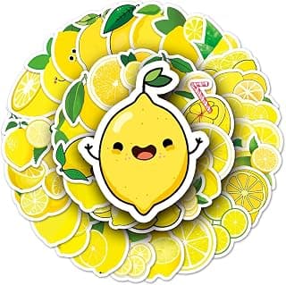 Lemon Stickers for Laptop(50 Pcs),Gift for Kids Teens Adults Girl,Lemon Waterproof Stickers for Water Bottle,Vinyl Stickers for Scrapbook,Journal,Dairy,Skateboard