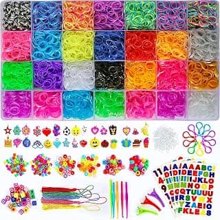 12100+ Loom Rubber Bands Bracelet Kit, Big Giftable Case with Premium Quality Accessories, 28 Unique Bright Colour Bands, Refill Kit for Girls & Boys By Momo's Den