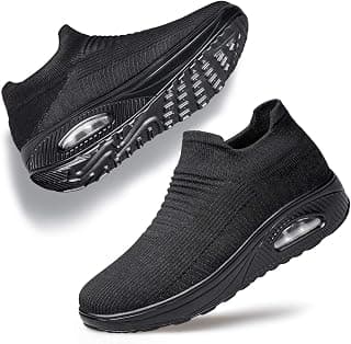 Women Slip on Walking Shoes - Mesh Air Cushion Platform Fashion Casual Loafers Sock Sneakers Shoes