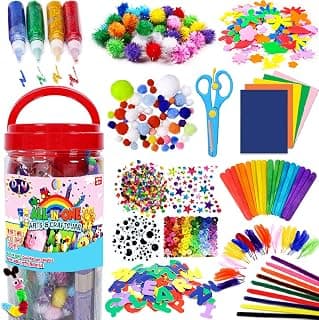 FunzBo Arts and Crafts Supplies for Kids Craft Art Supply Kit for Toddlers Age 4 5 6 7 8 9 All in One D.I.Y. Crafting School Kindergarten Homeschool Supplies Arts Set Crafts for Kids