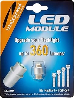 LiteXpress LXB404 LED Upgrade Module, 360 Lumens for 3-6 C/D Cell Maglite Torches