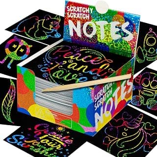 Purple Ladybug 150 Mini Notes Scratch Art for Kids - Great Girls Gifts 6-8 Years Old, 10 Year Old Boy Gift Ideas & Party Favors for Kids - Fun Road Trip Kids Activities & Arts and Crafts for Age 8-10