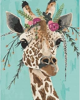 DIY Paint by Numbers for Adults Beginner, Adult Paint by Number Kits on Canvas Number Painting for Adults Giraffe Acrylic Painting Kit, Easy Paint by Numbers for Kids Ages 8-12 Hobbies for women