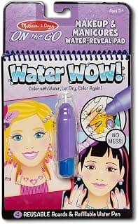 Melissa & Doug On the Go Water Wow! Reusable Water-Reveal Activity Pad - Makeup and Manicures | Water Reveal Pads, Water Wow Books, Stocking Stuffers, Fashion Toys For Kids Ages 3+