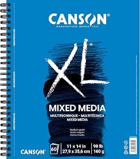 Canson XL Series Mix Media Pad, 11"X14" Side Wire