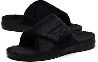 Fuzzy House Slippers With Arch Support Orthotic Heel Cup Sandals For Women
