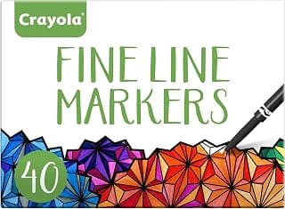Crayola Adult Coloring, 40Ct Fine Line Markers, Great for Adult Coloring Books