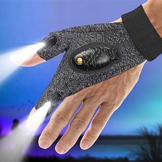 Stocking Stuffers for Men, Rechargeable LED Gloves with Waterproof Lights, Mens Gifts for Christmas, Flashlight Gloves Car Guy Tools for Men Adults Fishing Gifts for Men Women Dad Camping Accessories