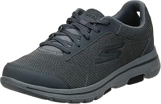 Mens Gowalk 5 Demitasse - Textured Knit Lace Up Performance Walking Shoe Sneaker Sneaker
