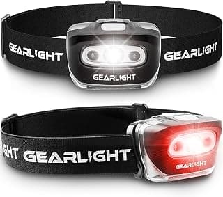GearLight LED Headlamp Flashlight S500 [2 Pack] - Running, Camping, and Outdoor Headlamps - Best Head Lamp with Red Safety Light for Adults and Kids