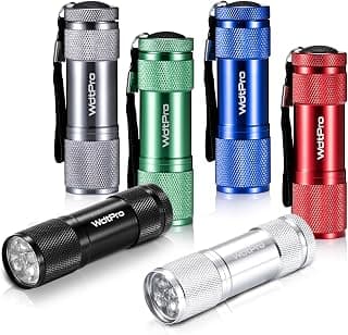 WdtPro LED Mini Flashlights, Super Bright Flashlight with Lanyard, Assorted Colors - Best Tac Torch Light for Kids, Night Reading, Power Outages, Camping(6 Pack)