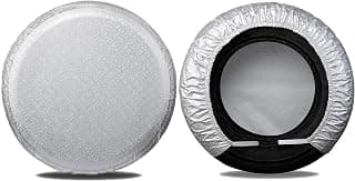 MOONET Tire Covers for RV Wheel (2 Pack Silver), Oxford Waterproof UV Sun Protectors for Motorhome Boat Trailer Camper Van SUV, Fits Tire Diameter 19"-21"