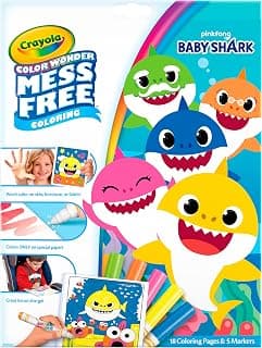 Crayola Color Wonder Baby Shark Coloring Pages, Mess Free Coloring, Gift for Kids, Age 3, 4, 5, 6