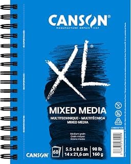 Canson XL Series Mix Media Pad, 5.5"X8.5" Side Wire