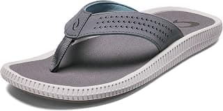 Ulele Men's Beach Sandals, Quick-Dry Flip-Flop Slides, Water Resistant Suede Lining & Wet Grip Soles, Soft Comfort Fit & Arch Support