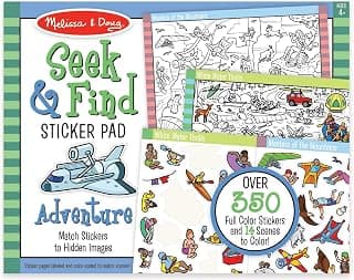 Melissa & Doug 30151 Seek & Find Sticker Pad - Adventure (400+ Stickers, 14 Scenes to Color), Multicolor