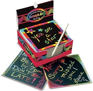 Melissa & Doug Scratch Art Rainbow Mini Notes (125 ct) With Wooden Stylus | Color Scratch Art Mini Notes, Party Favors, Stocking Stuffers, Arts And Crafts For Kids