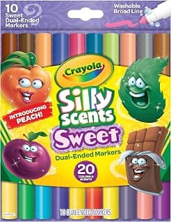 Crayola Silly Scents Dual Ended Markers, Sweet Scented Markers, 10 Count, Gift for Kids, Age 3, 4, 5, 6