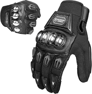 Solomone Cavalli Pro-Biker Motorbike Carbon Fiber Powersports Racing Gloves (Black, X-Large)