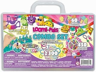 Rainbow Loom Bandai Loomi-Pals Combo Set Jewellery Maker Crafts | DIY Bracelet Maker with Loom Band Board | Loom Bands Kit for Boys and Girls | Loom Band Accessories with Charms
