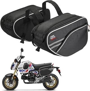 kemimoto Motorcycle Saddlebags Waterproof 30L (15L*2) Compatible with Grom Motorcycle Side Saddlebags Extendable Pannier Bag for Motorcycle Dirt Bike Dual Sport Motorcross Motorbike