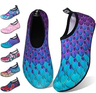 Water Shoes for Womens Mens Barefoot Quick-Dry Aqua Socks for Beach Swim Surf Yoga Exercise New Translucent Color Soles