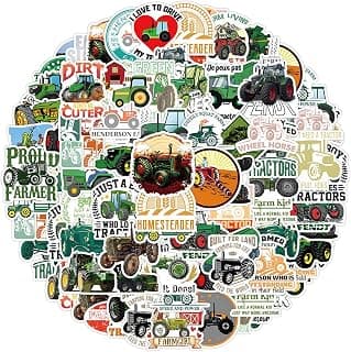 50Pcs Cartoon Stickers Tractor Themed Vinyl Waterproof Graffiti Art Stickers for Skateboard Laptop Water Bottle 50pcs