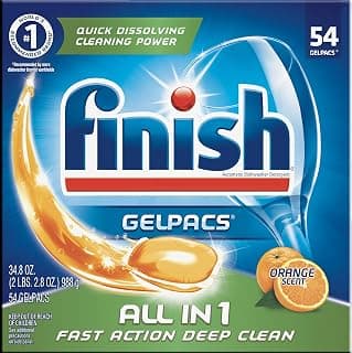 Finish Dishwasher Detergent Soap, All In 1 Gel Pacs, Orange Blossom, 60 Tablets