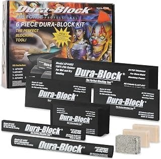 Dura-Block Set 6pc - Flexible EVA Foam Wet or Dry Autobody Sanding Blocks Kit for Automotive Bodywork