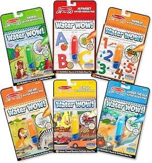 Melissa & Doug Water Wow! - Water Reveal Pad Bundle - Animals, Alphabet, Numbers and More | Travel Toys, Party Favors, Stocking Stuffers, Mess Free Water Pen Coloring Books For Toddlers, Kids Ages 3+