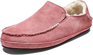 Nohea Slipper, Women's Slip-On Shoes, Genuine Shearling & Premium Nubuck Leather, Drop-In Heel Design, Cozy