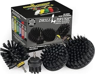 BBQ Grill Cleaning Ultra Stiff Drill Powered Cleaning Brushes 4 Piece Kit Replaces Wire Brushes for Rust Removal, Loose Paint, De-Scaling, Graffiti Removal on Stone, Brick, and Masonry.