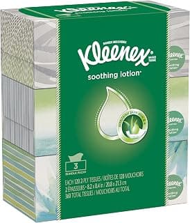 Kleenex 2-ply Lotion with Aloe & Vitamin E Facial Tissues, 120 Tissues per box, 3 Pack