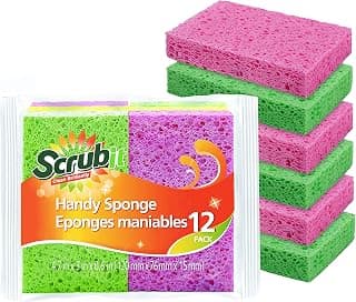 Cleaning Scrub sponge by Scrub-it -Assorted Colors - Non-Scratch Kitchen Dish Sponges-12 pack