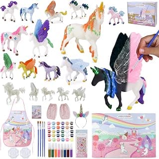 Unicorn Toys for Girls Painting Kit with 18 Unicorns - BONNYCO | Painting for Kids with Glow in the Dark | Girls Toys 3 4 5 6 7 8 9 10 Years Old Gifts for Girls for Birthday, Christmas | Unicorn Toys