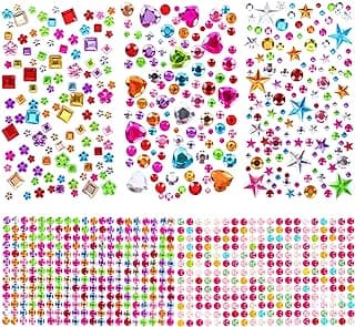 880pcs Gem Stickers Rhinestones for Crafts - Self Adhesive Jewels Stickers, Acrylic Gems DIY Craft Decorative Diamond Stickers, Small Stickers for Kids