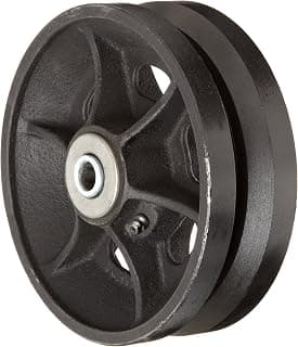 RWM Casters VIR-0620-08 6" Diameter X 2" Width, Cast Iron V-Groove Wheel with Straight Roller Bearing, 1000 lb. Capacity