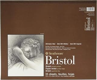 Strathmore 400 Series Bristol, 2-Ply Smooth, 14"x17" Tape Bound, 15 Sheets