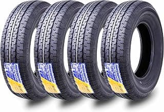Set 4 FREE COUNTRY Trailer Tires ST205/75R15 8 Ply Load Range D Steel Belted Radial w/Featured Side Scuff Guard 11131 …