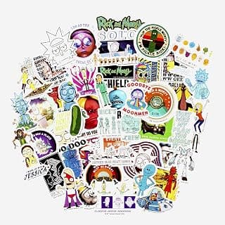Conquest Journals Rick and Morty Wubba Lubba Dub Dub Vinyl Stickers, 50 Unique Stickers, Officially Licensed, Waterproof, UV and Scratch Resistant, Great for All Your Gadgets