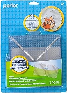 Perler 80-22666 Beads Clear Square Pegboards 4-Pack