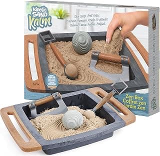 Kinetic Sand Kalm, Zen Garden Box Fidget Toy with All-Natural Kinetic Sand and 3 Tools for Relaxing Play, Sensory Toys, Sand Toys for Adults and Kids