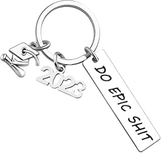 Iweca 2023 Graduation Gifts for Women Him Senior Keychain for Her Men Student Graduate Grad Idea for Son Daughter Teen from College High School Jewelry Present Gift for Boy Girl Grads, Silver, Medium