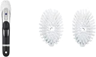OXO Good Grips Soap Dispensing Dish Brush 15x10x5cm & Good Grips Good Grips Soap Squirting Dish Brush Refills, 2-Pack